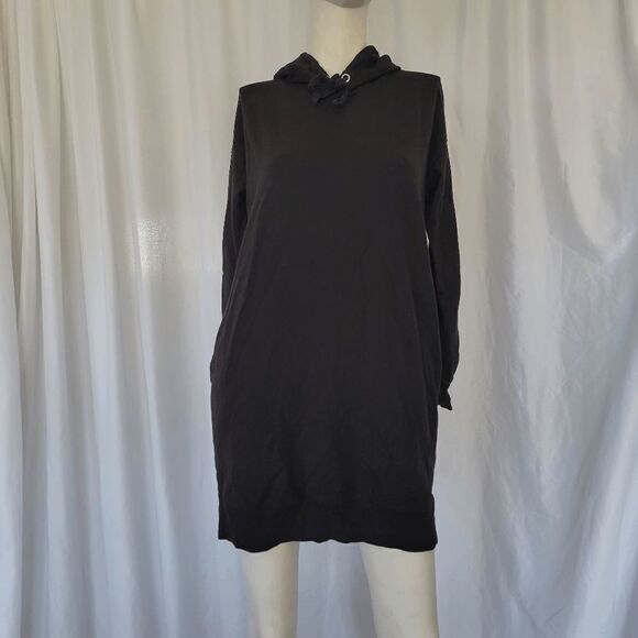 The Drop black hooded  mini sweater dress size XXS over size - Picture 2 of 9